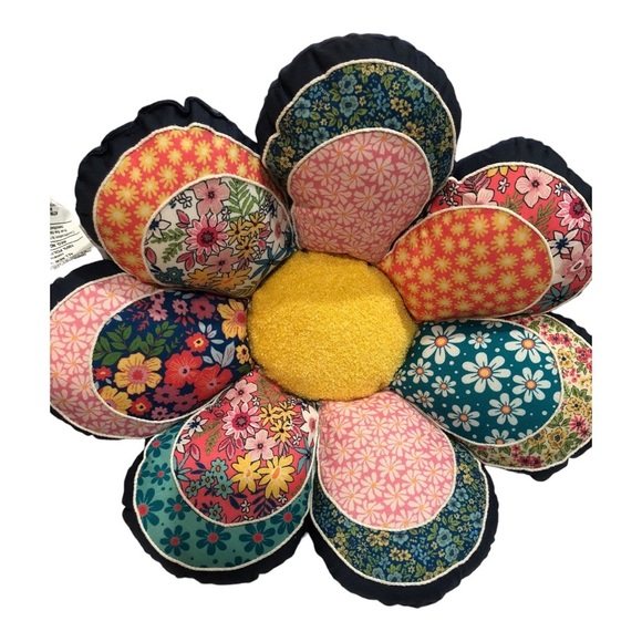 Vintage quilt inspired sunflower shaped boho bohemian decor floor‎ pillow new - Picture 9 of 17